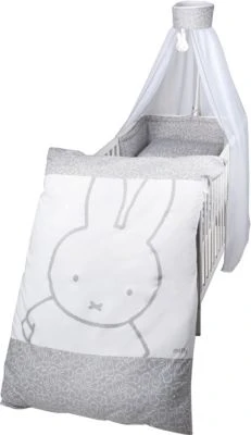 Roba Kinderbettgarnitur Miffy, 4-teilig, Grau/weiß