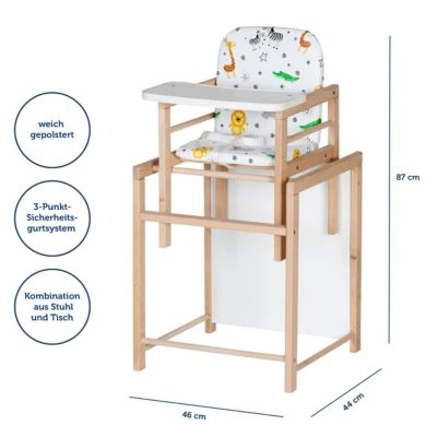 Kombi Hochstuhl X-TRA, Buche Massiv, Zootiere Von SCHARDT 5 Kombi Hochstuhl X-TRA, Buche Massiv, Zootiere Von SCHARDT – Bild 3