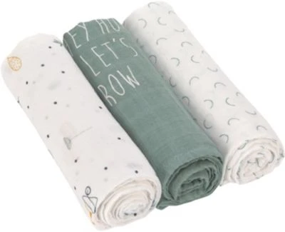 LÄSSIG Lässig Mulltuch/Spucktuch Garden Explorer Tractor Green, 80 X 80 Cm, 3 Stück 4 LÄSSIG Lässig Mulltuch/Spucktuch Garden Explorer Tractor Green, 80 X 80 Cm, 3 Stück – Bild 2