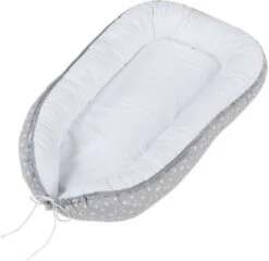 Babybay Kuschelnest, Perlgrau Sterne Weiß