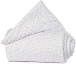 Babybay Nestchen Organic Cotton Passend Für Modell Original, Weiß Glitzersterne Rosé - 150 Cm