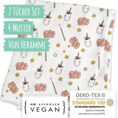 Mammacita Spucktücher Baby 2 Stück Aus OEKO-TEX 100 Baumwolle, Pucktuch 120x120 & 75x75 Cm. Mulltücher Für Babys. 3 Mammacita Spucktücher Baby 2 Stück Aus OEKO-TEX 100 Baumwolle, Pucktuch 120x120 & 75x75 Cm. Mulltücher Für Babys.