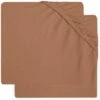 Jollein Spannbettlaken Jersey, 75 X 95 Cm, Caramel, 2er Set -Baby Lieferungen Geschäft 17526242 01