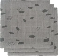 Jollein Mullwindeln Klein, 70 X 70 Cm, Spot Storm Grey 3er Set