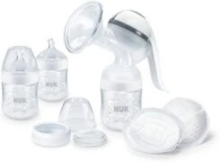 NUK Nature Sense Still-Set Mit Temperature Control, Zum Abpumpen, Aufbewahren Und Füttern Von Muttermilch, Weiß