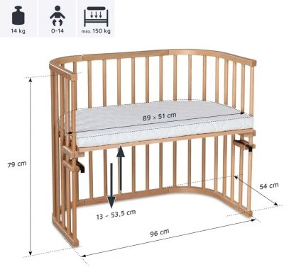 Beistellbett Babybay Maxi, Natur Lackiert, Extra Belüftet 8 Beistellbett Babybay Maxi, Natur Lackiert, Extra Belüftet – Bild 6