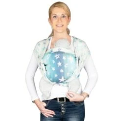 Hoppediz Babytragetuch Tragetuch KbA-Qualität Singapur Blue