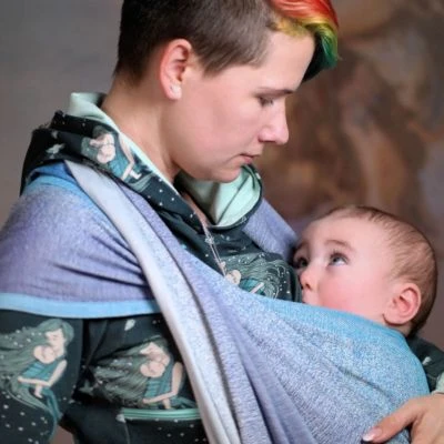 Hoppediz Babytragetuch Gewebtes Tragetuch Perth Blau 4 Hoppediz Babytragetuch Gewebtes Tragetuch Perth Blau – Bild 2