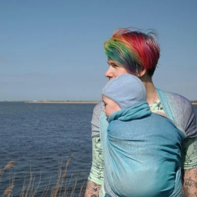 Hoppediz Babytragetuch Gewebtes Tragetuch Perth Blau 5 Hoppediz Babytragetuch Gewebtes Tragetuch Perth Blau – Bild 3