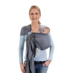 Hoppediz Babytragetuch Gewebter Ring-Sling London Weiß