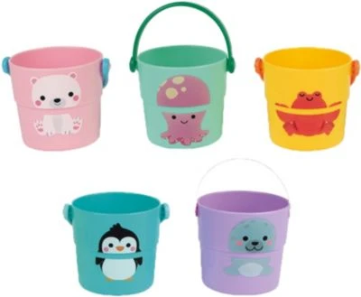 Janod Badespielzeug Wasserlauf-Eimer (5 Stück) 3 Janod Badespielzeug Wasserlauf-Eimer (5 Stück)