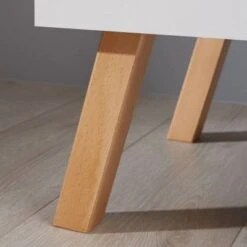 LOMADO® Babymöbel Set 2-tlg. Mit Abnehmbarem Wickelaufsatz MANISA-19 In Weiß Mit Absetzungen In Buche Massiv -Baby Lieferungen Geschäft 22410503 05