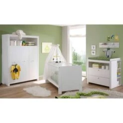 LOMADO® Babyzimmer Komplett Set Inkl. Gitterbett OLBIA-19 In Weiß