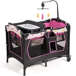 COSTWAY® Reisebett Mit Wickeltisch Rollbar Klappbar -Baby Lieferungen Geschäft 23111774 06