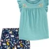Carter's™ Carter`s Baby Set T-Shirt + Shorts Für Mädchen -Baby Lieferungen Geschäft 23133172 01