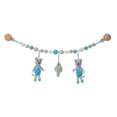 SindiBaba® Kinderwagenkette Katze KITTY Gehäkelt Mit Rasseln 3 SindiBaba® Kinderwagenkette Katze KITTY Gehäkelt Mit Rasseln