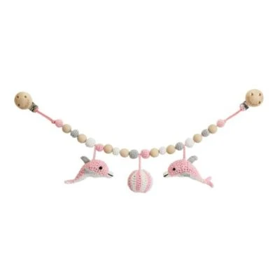 SindiBaba® Kinderwagenkette Delfin DOLPHY Gehäkelt Mit Rasseln 3 SindiBaba® Kinderwagenkette Delfin DOLPHY Gehäkelt Mit Rasseln