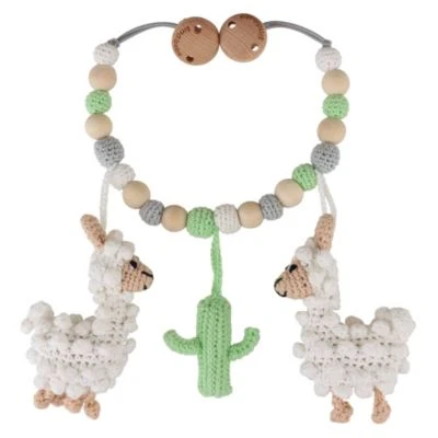 SindiBaba® Kinderwagenkette Lama LUKE Gehäkelt Mit Rasseln 2 SindiBaba® Kinderwagenkette Lama LUKE Gehäkelt Mit Rasseln