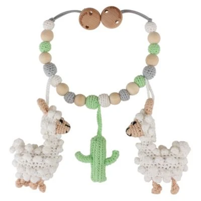 SindiBaba® Kinderwagenkette Lama LUKE Gehäkelt Mit Rasseln 3 SindiBaba® Kinderwagenkette Lama LUKE Gehäkelt Mit Rasseln – Bild 2