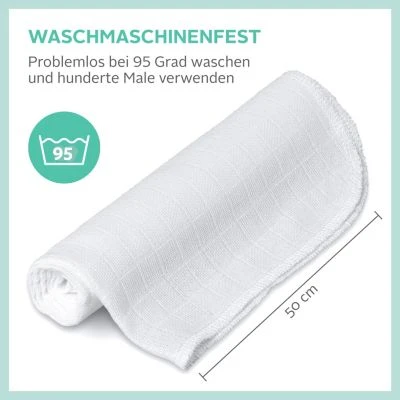 YAMBINO® 10x Premium Mulltücher Baby – OEKO-TEX 100 Zertifizierte Mullwindeln – 100% Baumwolle Mulltücher – Kochfeste Spucktücher Bei 95°C – Sanfte & Atmungsaktive Spucktücher Baby 50x38 5 YAMBINO® 10x Premium Mulltücher Baby – OEKO-TEX 100 Zertifizierte Mullwindeln – 100% Baumwolle Mulltücher – Kochfeste Spucktücher Bei 95°C – Sanfte & Atmungsaktive Spucktücher Baby 50x38 – Bild 3