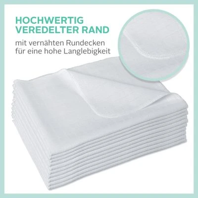 YAMBINO® 10x Premium Mulltücher Baby – OEKO-TEX 100 Zertifizierte Mullwindeln – 100% Baumwolle Mulltücher – Kochfeste Spucktücher Bei 95°C – Sanfte & Atmungsaktive Spucktücher Baby 50x38 6 YAMBINO® 10x Premium Mulltücher Baby – OEKO-TEX 100 Zertifizierte Mullwindeln – 100% Baumwolle Mulltücher – Kochfeste Spucktücher Bei 95°C – Sanfte & Atmungsaktive Spucktücher Baby 50x38 – Bild 4