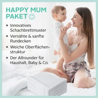 YAMBINO® 10x Premium Mulltücher Baby – OEKO-TEX 100 Zertifizierte Mullwindeln – 100% Baumwolle Mulltücher – Kochfeste Spucktücher Bei 95°C – Sanfte & Atmungsaktive Spucktücher Baby 50x38 7 YAMBINO® 10x Premium Mulltücher Baby – OEKO-TEX 100 Zertifizierte Mullwindeln – 100% Baumwolle Mulltücher – Kochfeste Spucktücher Bei 95°C – Sanfte & Atmungsaktive Spucktücher Baby 50x38 – Bild 5