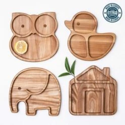 LELEKKA® Kinder Holzteller Ducky Aus Naturbelassenem Eschenholz -Baby Lieferungen Geschäft 23262130 04