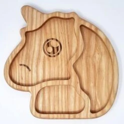 LELEKKA® Kinder Holzteller My Unicorn Aus Naturbelassenem Eschenholz