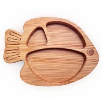 LELEKKA® Kinder Holzteller Fischy Aus Naturbelassenem Eschenholz 3 LELEKKA® Kinder Holzteller Fischy Aus Naturbelassenem Eschenholz