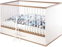 Pinolino Kinderbett TUULA, Nussbaum/Weiß, 140 X 70 Cm