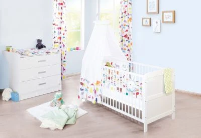 Pinolino Kinderzimmer 2-tlg. VIKTORIA Groß - Kinderbett & Wickelkommode, Weiß 4 Pinolino Kinderzimmer 2-tlg. VIKTORIA Groß - Kinderbett & Wickelkommode, Weiß – Bild 2