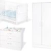 Pinolino Komplett Kinderzimmer VIKTORIA Groß, 3-tlg. (Kinderbett, Wickelkommode Breit Und 2-türiger Kleiderschrank), Weiß -Baby Lieferungen Geschäft 2416440 01