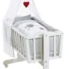 Roba Komplettwiegenset Adam & Eule Weiß