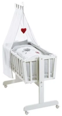 Roba Komplettwiegenset Adam & Eule Weiß
