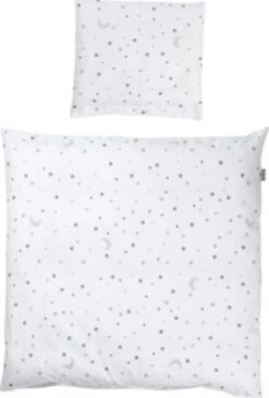 Roba Wiegenbettwäsche 2-tlg. Sternenzauber Grau, 80x80 Cm + 35x40 Cm