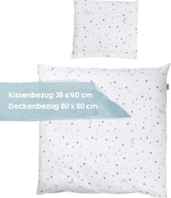 Roba Wiegenbettwäsche 2-tlg. Sternenzauber Grau, 80x80 Cm + 35x40 Cm 5 Roba Wiegenbettwäsche 2-tlg. Sternenzauber Grau, 80x80 Cm + 35x40 Cm – Bild 3