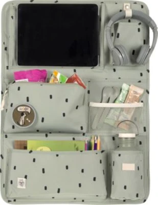 LÄSSIG Lässig Autorücksitz Organizer Car Wrap-to-Go Happy Prints Light Olive 4 LÄSSIG Lässig Autorücksitz Organizer Car Wrap-to-Go Happy Prints Light Olive – Bild 2