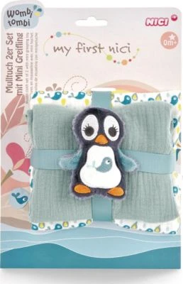 NICI Mulltuch 2er-Set 60x60 Cm Mit Greifling Pinguin Watschili (48048) 8 NICI Mulltuch 2er-Set 60x60 Cm Mit Greifling Pinguin Watschili (48048) – Bild 6