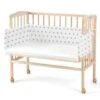 Waldin Baby Beistellbett, Matratze, Stoffset, Buche Massiv, Verstellbar Natur Unbehandelt