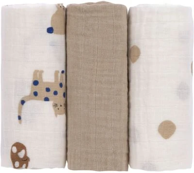 LÄSSIG Lässig Mulltuch/SpucktuchLittle Mateys Royal Blue, 60 X 60 Cm, 3 Stück 4 LÄSSIG Lässig Mulltuch/SpucktuchLittle Mateys Royal Blue, 60 X 60 Cm, 3 Stück – Bild 2