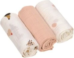 LÄSSIG Lässig Mulltuch/SpucktuchLittle Mateys Spicy Orange, 60 X 60 Cm, 3 Stück