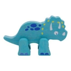 LK Trend & Style Triceratops Blau - Bewegliches Dinosaurier Holzspielzeug, Krafttier