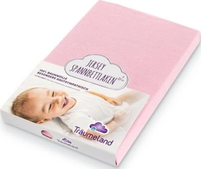 Träumeland Spannbetttuch Jersey Rosa 60 X 120 Cm + 70 X 140 Cm 3 Träumeland Spannbetttuch Jersey Rosa 60 X 120 Cm + 70 X 140 Cm