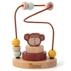 Elefantasie Motorikschleife Holz Affe Mit Namen Personalisiert Graviert