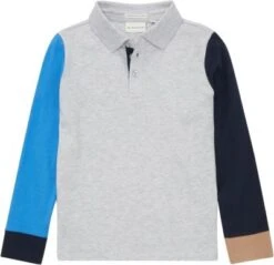 TOM TAILOR Poloshirts Langarm Poloshirt Mit Colour Blocking Poloshirts