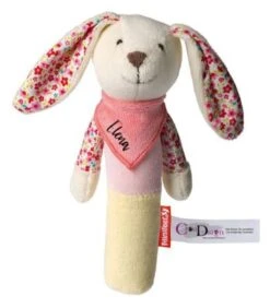 Greifling Mit Quitschfunktion Hase Mit Name Personalisiert