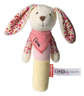 Greifling Mit Quitschfunktion Hase Mit Name Personalisiert 3 Greifling Mit Quitschfunktion Hase Mit Name Personalisiert