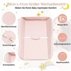 COSTWAY® Wickeltisch Klappbar Mit Wasserbecken & Rädern Wickelkommode -Baby Lieferungen Geschäft 28393584 06