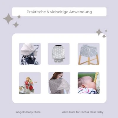 Angel's Baby Stillschal - Stilltuch Für Unterwegs, Atmungsaktiver & Ultraweicher Bezug Für Autositz, Babyschale 4 Angel's Baby Stillschal - Stilltuch Für Unterwegs, Atmungsaktiver & Ultraweicher Bezug Für Autositz, Babyschale – Bild 2