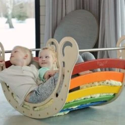 KateHaa Toys KateHaa XXL Waldorf Wippe Mit Kletterwand - Regenbogen -Baby Lieferungen Geschäft 29353928 05